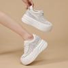 Thick-soled Hollow Fashion Casual Shoes for Women In Summer Woven Mesh White Shoes All-match Platform Shoes