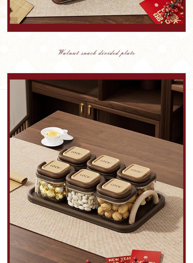 Transparent Snack & Nut Storage Box for Living Room