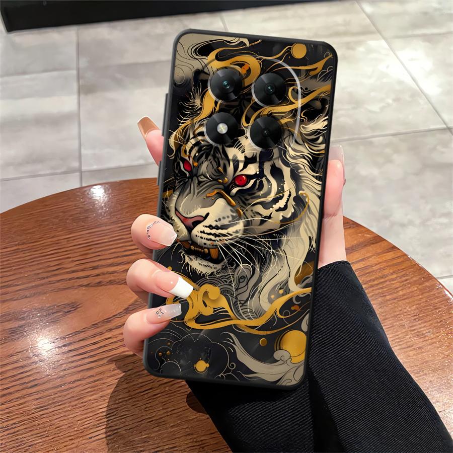 Cool Tiger Lion Black Soft Phone Cover Case for Xiaomi Redmi Note 11s 9S 12s 10S 9 10 11 12 Pro 13 14 Plus 7 8