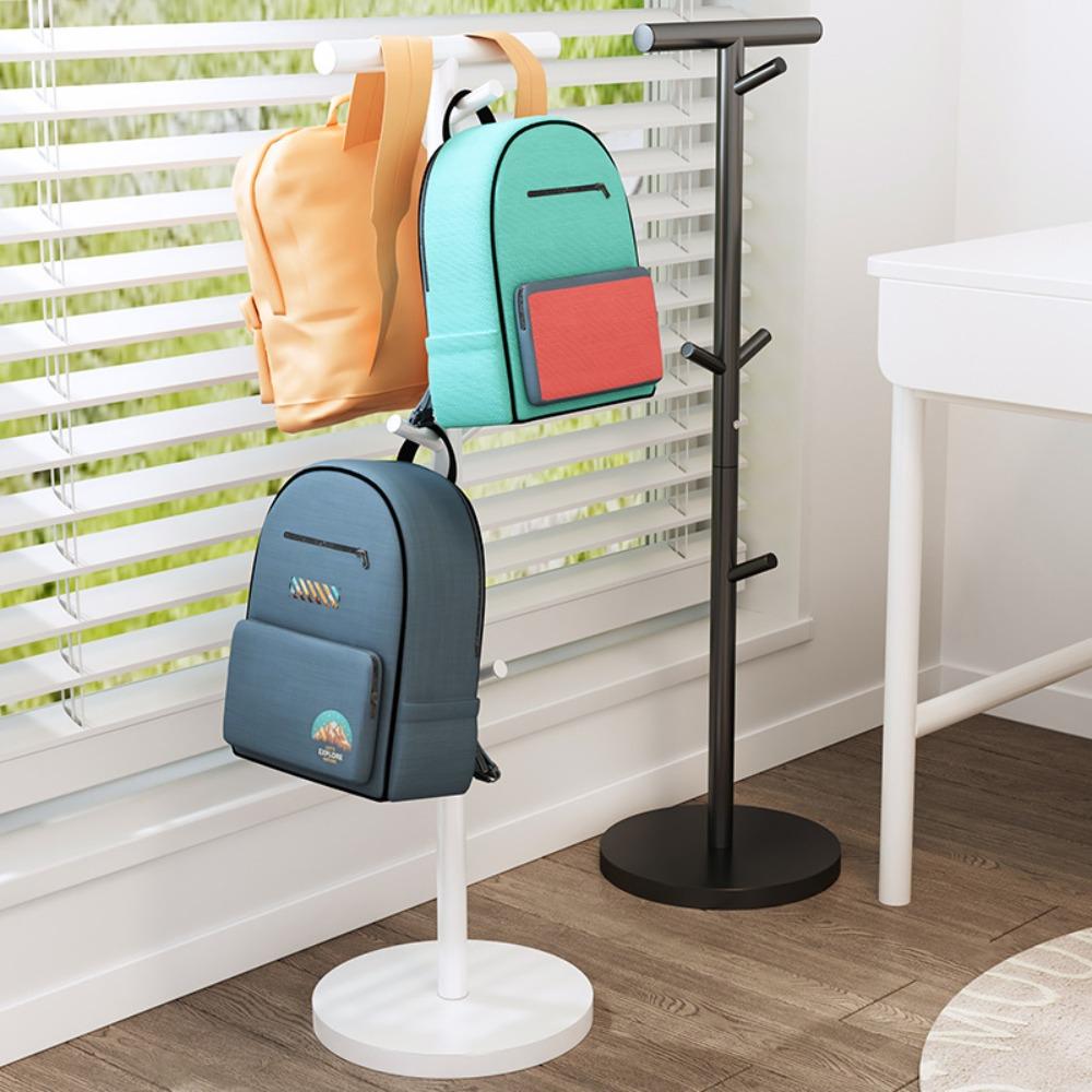 Schlafzimmer Kinder Schulranzen Aufbewahrungsregal mit Haken Einzelstange Schreibtisch-Seiten-Hängeregal Bodenstehender Kinder Garderobenständer