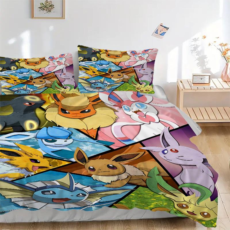 

3 шт. Комплект постельного белья Pokemon: Идеально подойдет для спальни или гостевой комнаты.. Мягкий и удобный, без стержня yy251010122 135x200cm