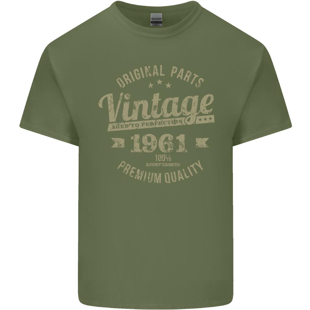 Vintage Year 64th Birthday 1961 Mens Light Cotton T-Shirt Military Green Unisex T-Shirt XXL