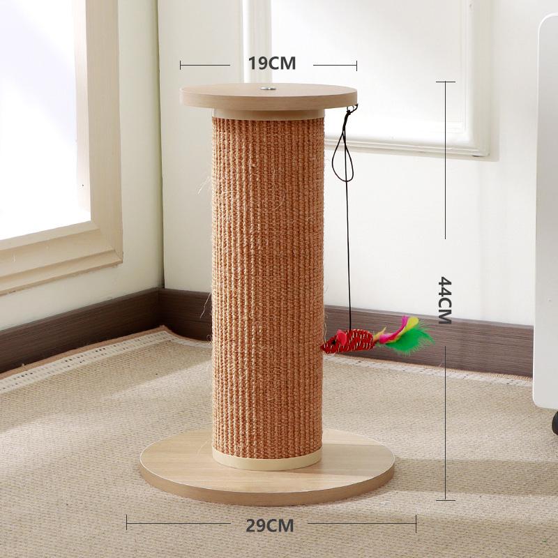 

Solid Wood Vertical Cat Tree Reinforced Base Cat Tower Natural Sisal Scratching Post Fun Pet Playground for Climbing Scratching
