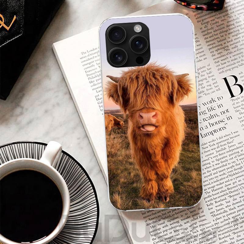 

Cute Highland Cow Cover For iPhone 17 Air 16 16E 15 Pro Max 14 Plus 13 Mini Phone Case 12 11 7 8 SE Customized Print Shell 17 Ai iPhone 15 Pro