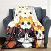 1pc PawPrints Kittens Lightweight Flannel Blanket, Comfortable and Warm Blanket, for Office and Camping Sofa Bed, Livingroom009