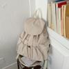 Schoolbag Minimalist Casual Wind Soft Mist Milk White Tone Folded Drawstring Schoolbag Cool Atmosphere Daily Commuter Versatile Backpack