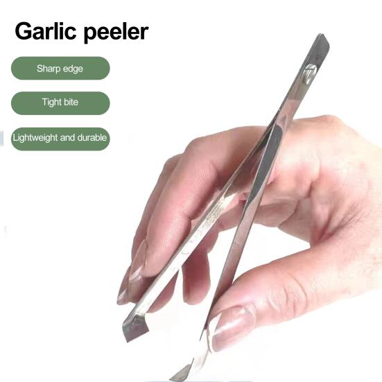 2Pcs Fish Bone Tweezers Set Stainless Steel Garlic Tweezer Remover Tool Anti-rust Garlic Peeling Clamps Kitchen Gadgets