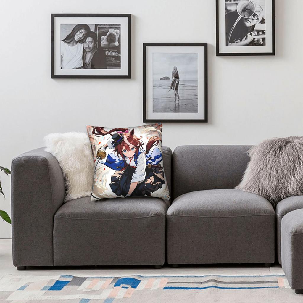 Fierce Tokai Teio Uma Musume Pillow Cover  Print Cushion Cover Cute Funny Pillow Case For Wedding Party Home Decor