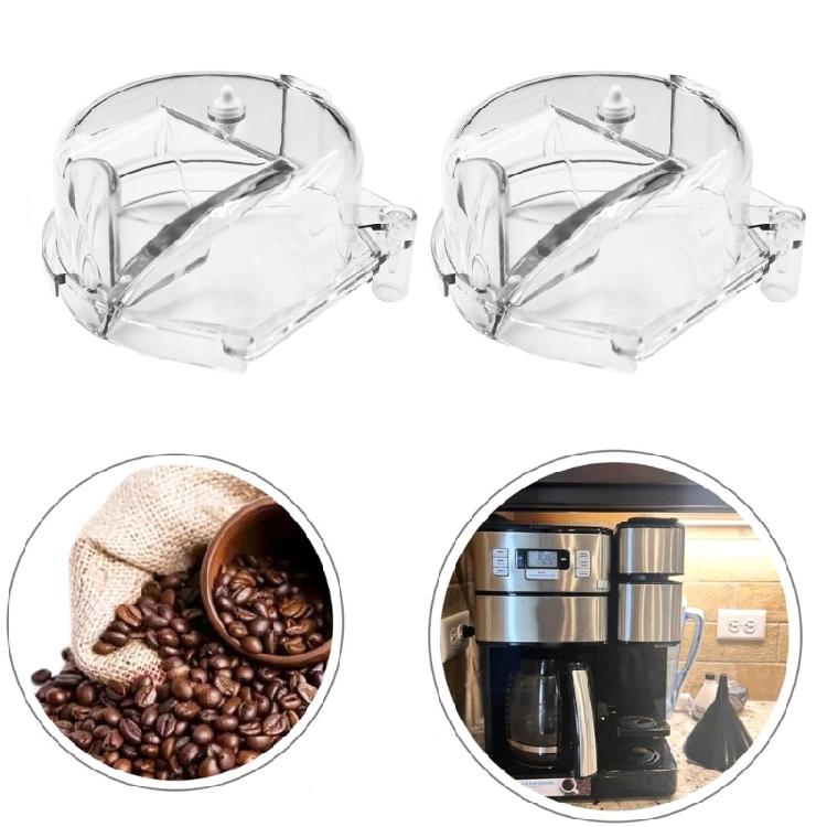 Set of 2 Coffee Machine Replacement Part Coffee Powder Seal Lid Easy Installation Clear Grinder Cover for Grindering Use