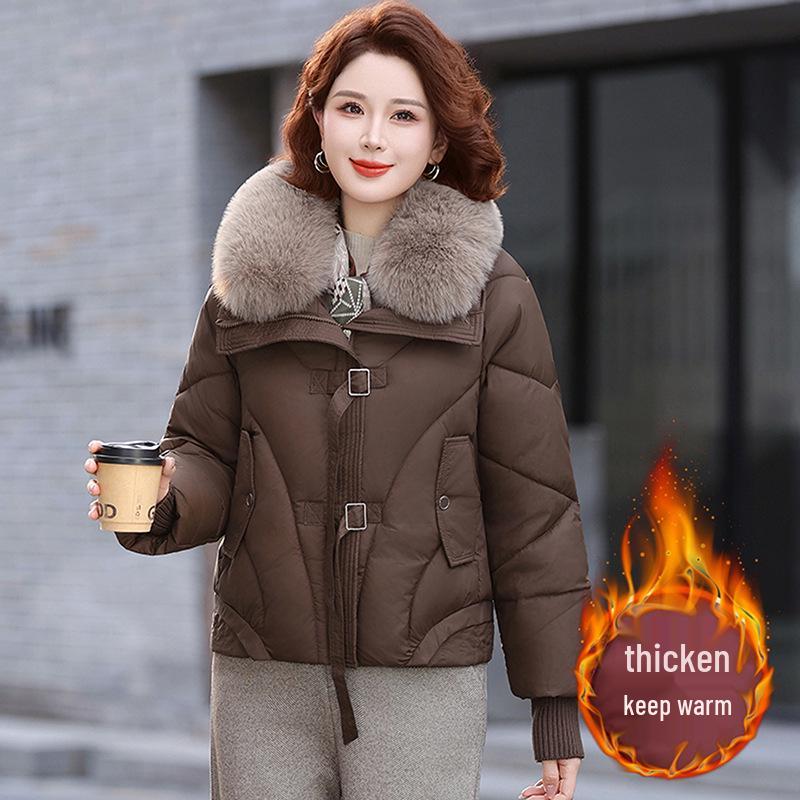 Women's Short Down Cotton Jacket 2025: Stylish Winter Outerwear for Middle-Aged and Elderly Mothers