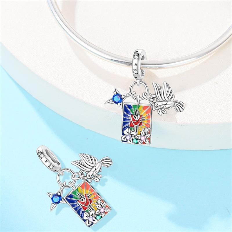 Charms Rame Bibbia Croce di Gesù Angeli Serie Preghiera Perline Charms Ciondolo Adatto Braccialetto Fai da te Gioielli da Donna