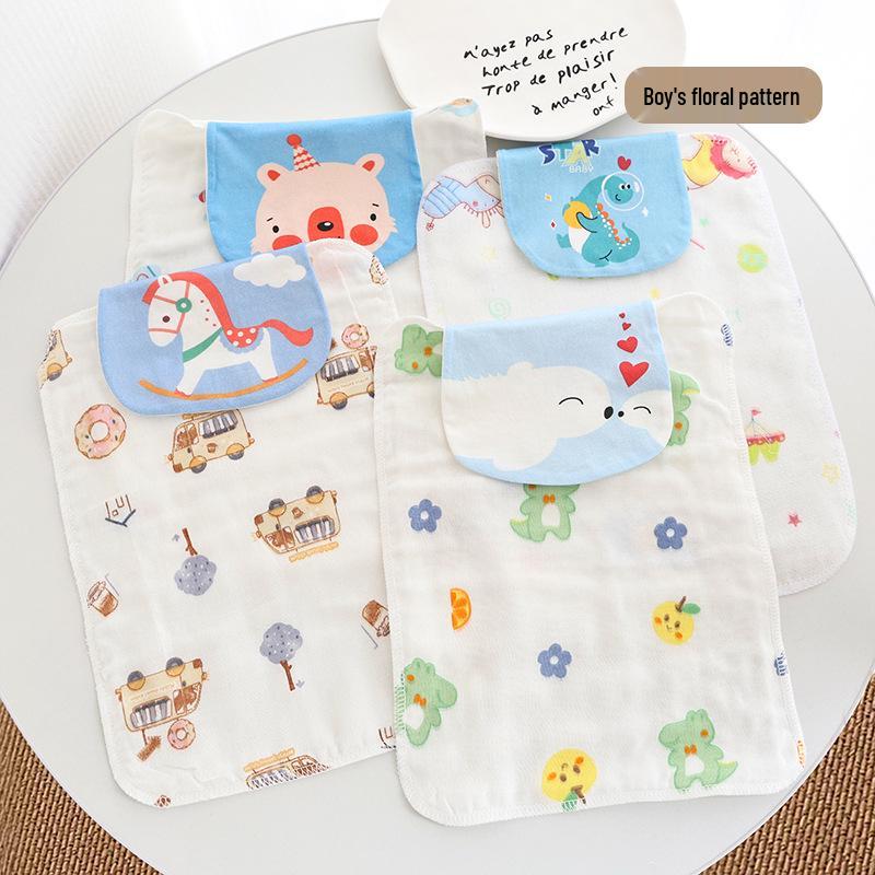 Pure Cotton Baby Sweat-Absorbing Towel - Four-Layer Gauze, Breathable, Class A, Ideal for Kindergarten.