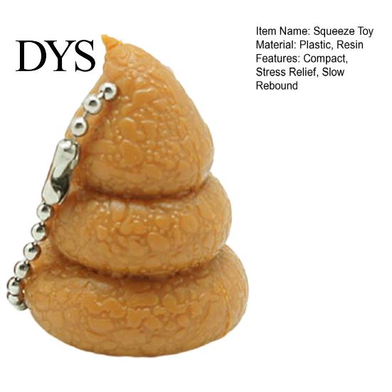 Keychain Fidget Toy Funny Poop Squeeze Realistic Soft Stress Reliever with Clip Relief Slow-Rising Humorous Prank Gift for Friends Bag Charm