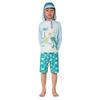 Boys' 3-Piece Cartoon Dinosaur Swimsuit Set with Hat