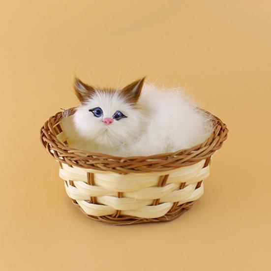 Lovely Simulation Animal Doll Plush Mini Basket Cat Rabbit Dog Kids Xmas Toy