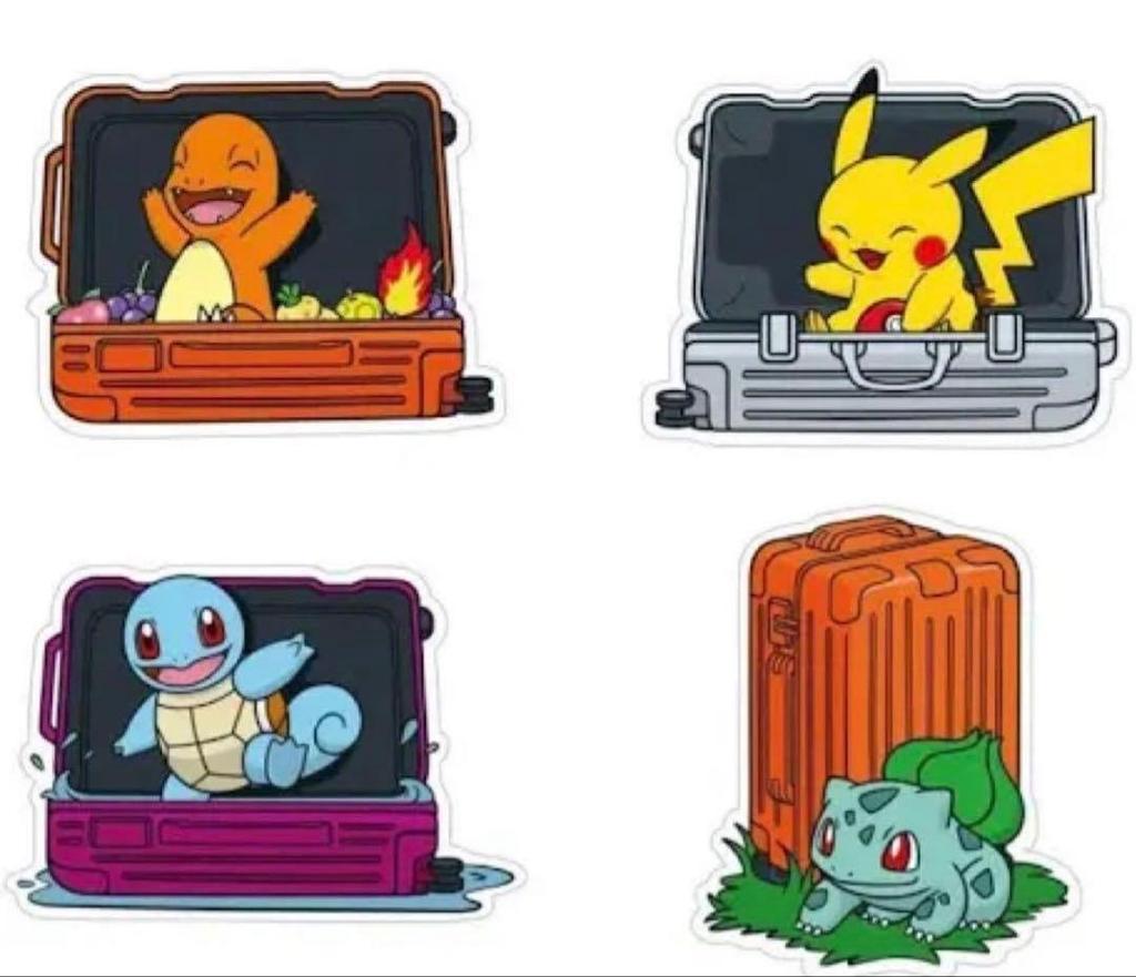 RIMOWA Pokemon Sticker Pikachu Charmander Bulbasaur Squirtle Set 4