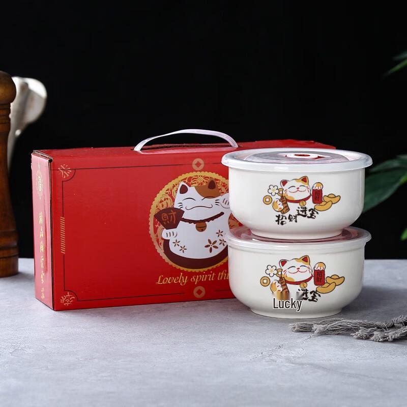 Cartoon Ceramic Food Storage Bowl Gift Set