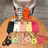 Luxury Soft Down Jacket Sunflower Wrist Strap Phone Case for Xiaomi Redmi Note 14 13 12 Pro Redmi 12 14C 13C Protective Cover