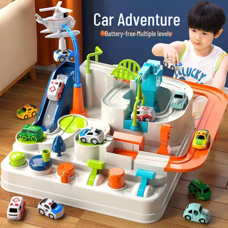 Kids' Adventure Track Car Toy for Ages 3-4: Parent-Child Interaction & Brain-Teaser Gift