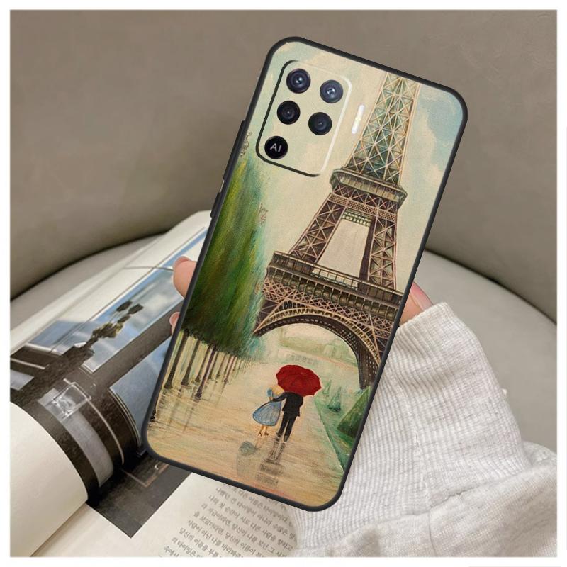 Paris Eiffel Tower Case For OPPO A96 A76 A16 A54 A74 A94 A98 A78 A5 A9 A15 A17 A77 A52 A72 A53S A57S A79 Cover