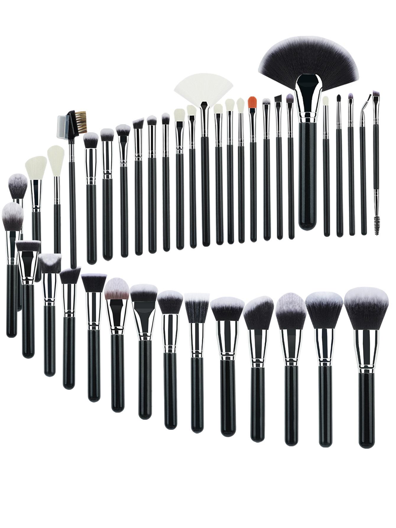 

40-Piece Black Makeup Brush Set: Complete Beauty Tool Kit with Brush Bag