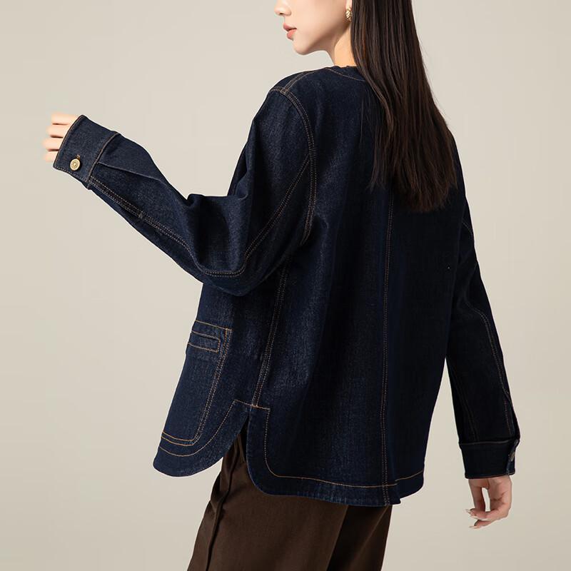 Vanzhen Women's V-Neck Denim Jacket