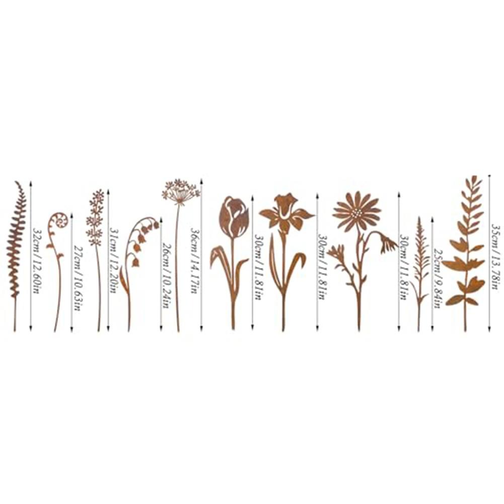 Garden Art Outdoor Decor Rustic Metal Flowers Captivating Aesthetics