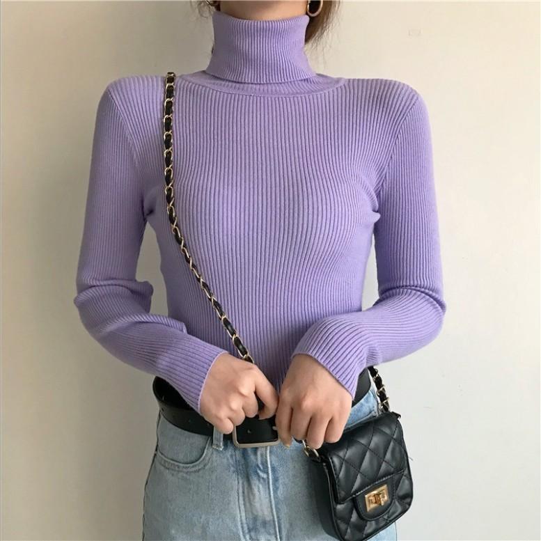 Pullover lavorati a maglia sexy sottili da donna Maglione autunno inverno dolcevita Maglioni femminili Abiti elasticizzati taglie forti