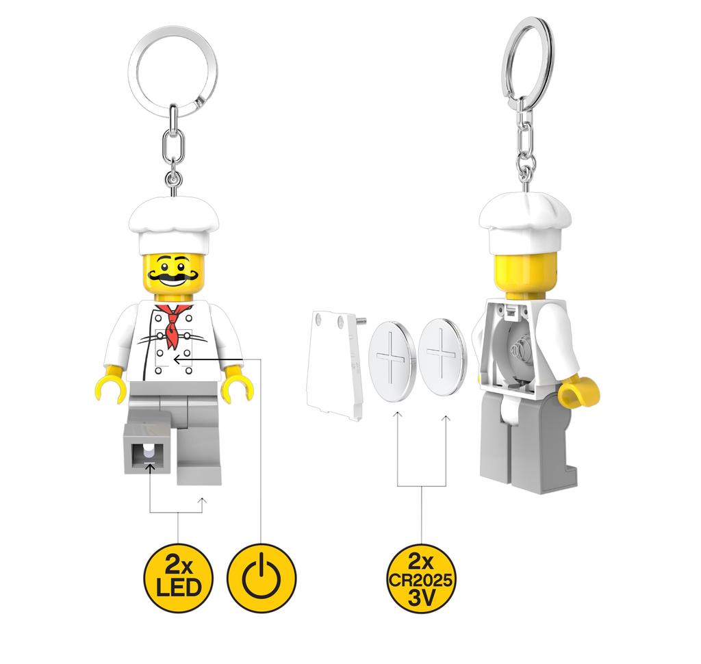 IQ Iconic Chef Key Light Keychain LED Keychain Light Block Toy Doll Movable Mini Figure