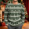 Men's Corduroy Long Sleeve Crewneck Top with Christmas Print for Holiday Casual Wear