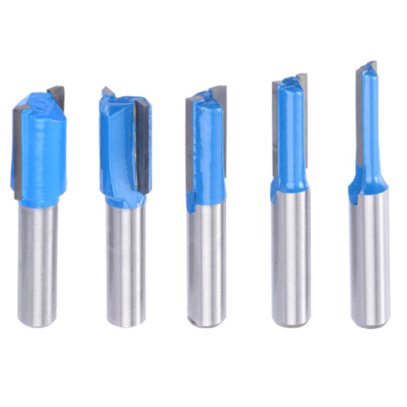 3pcs 6mm Straight Flute Flush Trim Pattern Router Bit Cutter Top Bearing Tools