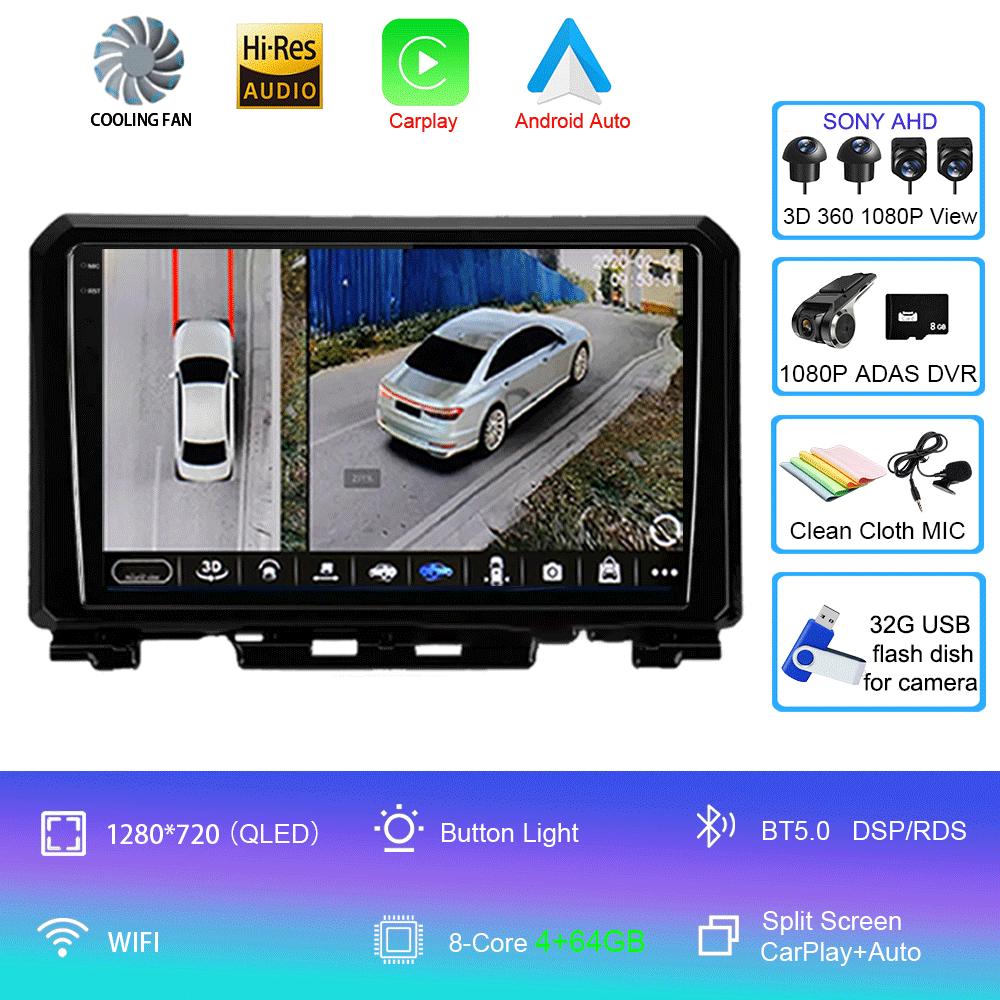 9 Inch Android 14 For Suzuki Jimny JB64 JB74 2018 - 2020 Multimedia Video Player Car Radio Stereo GPS Navigation Carplay