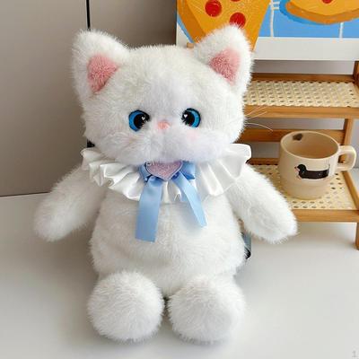 Mochila de pelúcia de gato fofo, mochila de viagem, brinquedo realista, mochila de animal adorável para