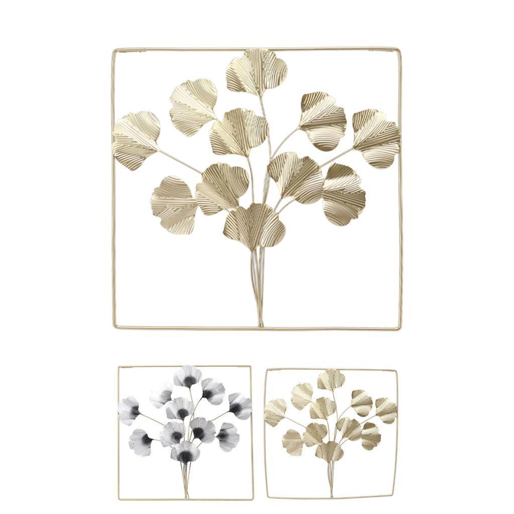 Ginkgo Leaves Wall Decoration Wear Resistant Northern Europe  Lightweight Iron Metal Leaf Wall Decor Vivid for Bedroom