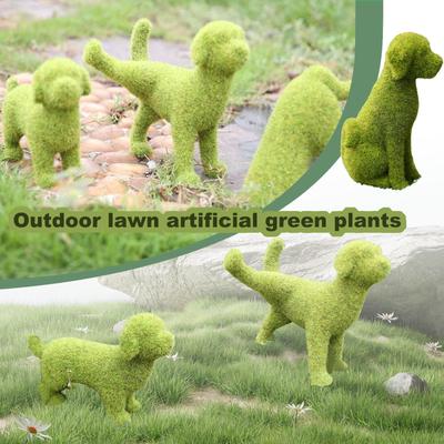 Outdoor Hof Gras Grün Simulation Beflockung Welpen Ornamente