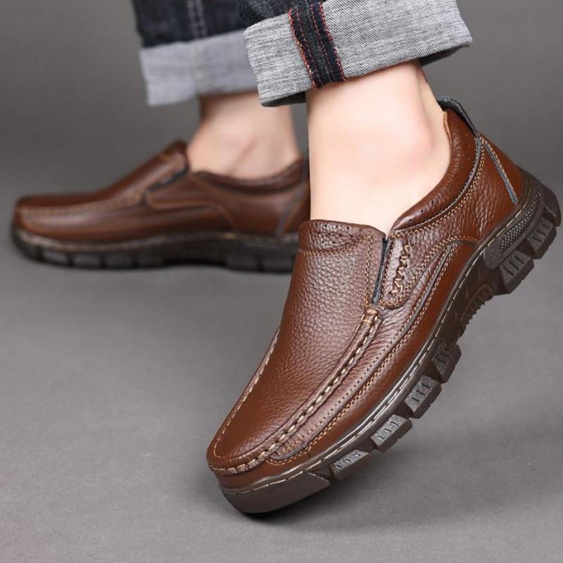 Fashion Plain Outdoor Height Increasing Men's Leather Shoes Non Slip Summer Sale In Promotion Classic Original Elegant Male Casual Shoe
