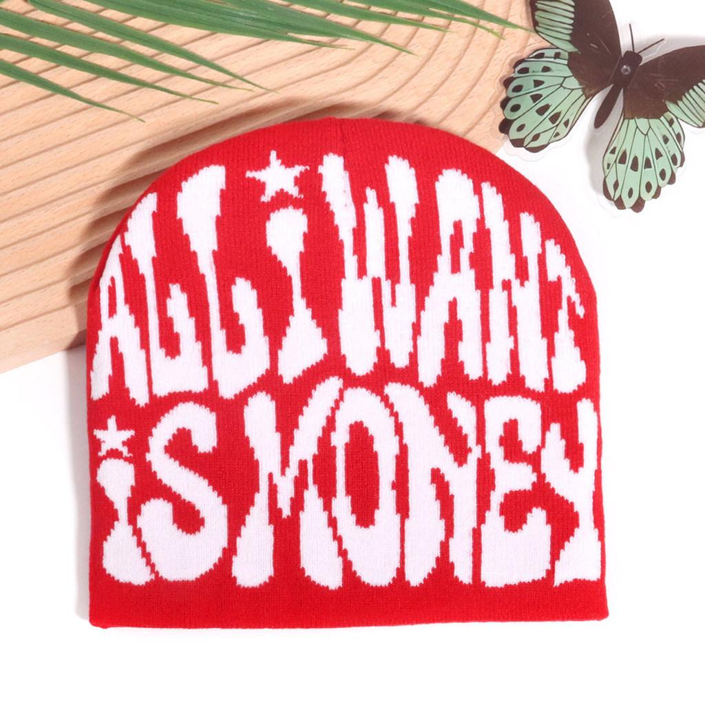 Unisex Acrylic Knit Hatwith Letter Embroidery For Fall Outdoor Activities