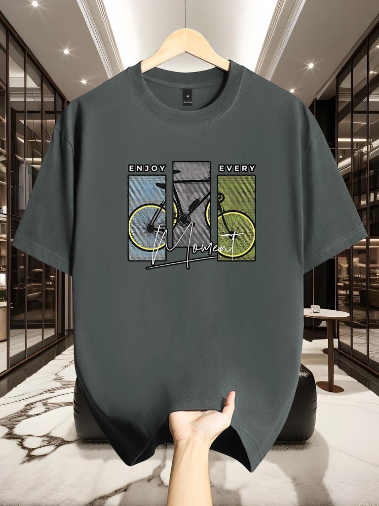 Mens Shortsleeved Casual Tshirt Roundneck Top Regular Fit Unique Pattern Printing Suitable for Casual Outdoor Activities