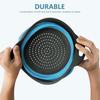 3 Piece Collapsible Colander Set - Round Silicone In Kitchen Food Strainers Drainer Basket Blue for Draining Pasta Vegetables Fruits (Blue)