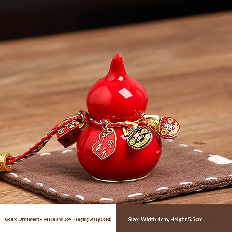 Mini Colorful Ceramic Gourd Lucky Home Decor Handmade Ornament for Prosperity