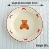 ZISIZ Girly Bear Bow Ceramic Dinnerware
