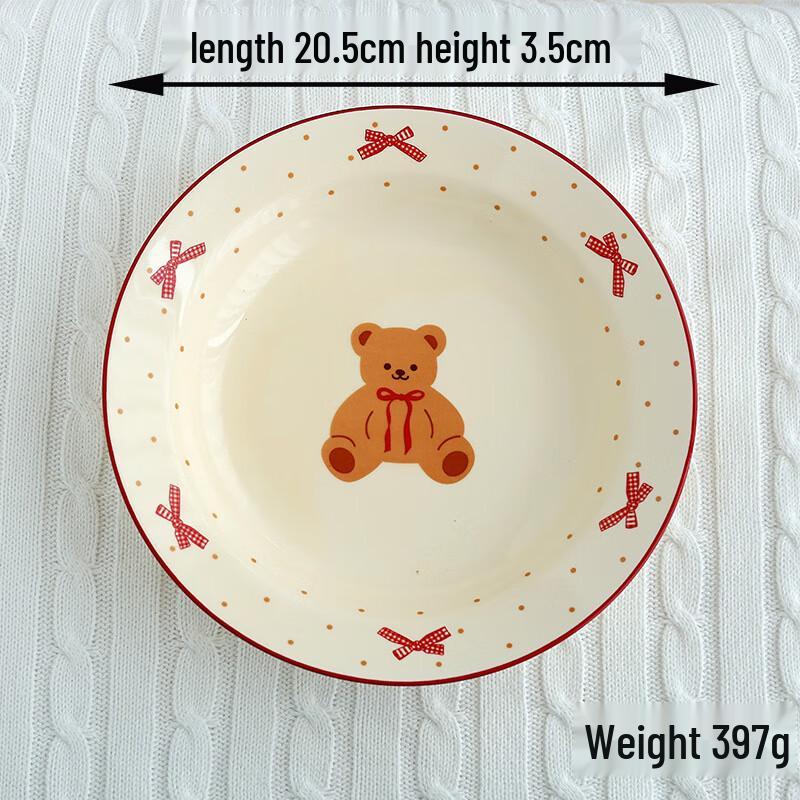 

ZISIZ Girly Bear Bow Ceramic Dinnerware
