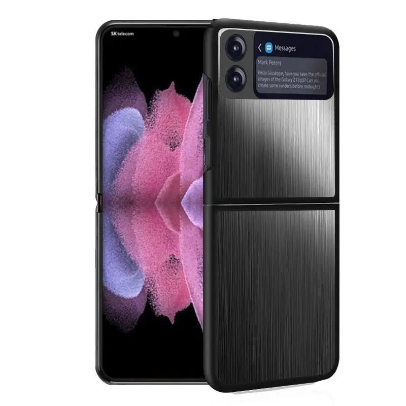 

Защитный чехол из нержавеющей стали для Samsung Galaxy Z Flip 5 4 5G Flip5 Flip3 Z3 Ударопрочный чехол для смартфона повышенной прочности Fundas for Samsung Z Flip 3 чёрный