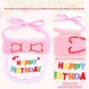 5PCS Girl Dog Birthday Outfit,Small Dog Birthday Hat with Numbers Decorations(Pink)