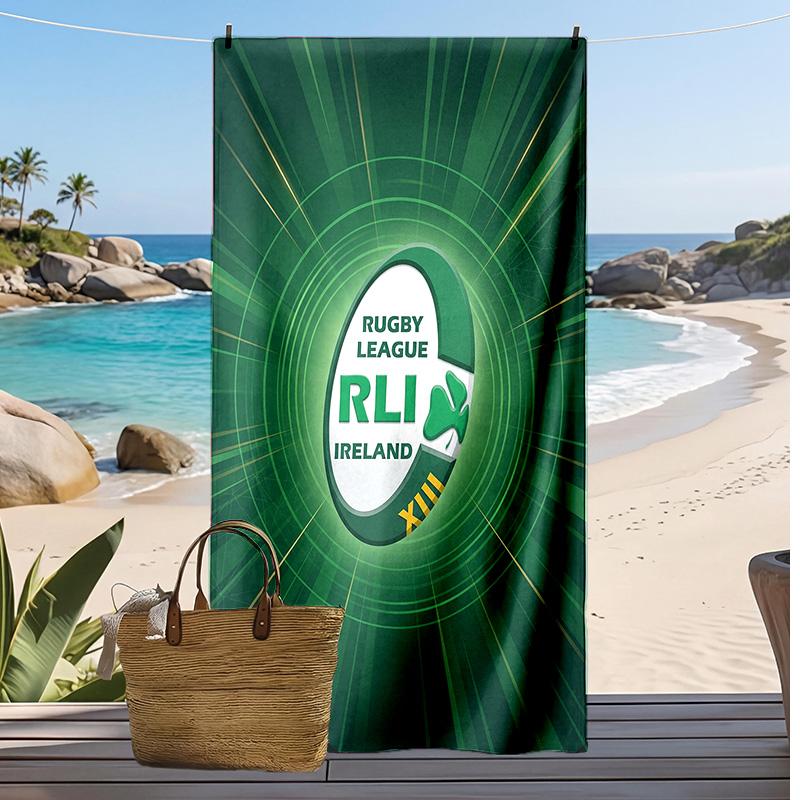 Asciugamano da Spiaggia Stampa Rugby Irlanda Morbido Portatile Asciugatura Rapida?Asciugamano Asciutto Per Piscina Vacanza Estiva Sport all'Aperto
