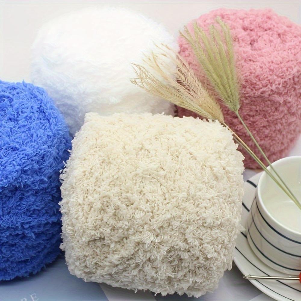 3pcs Soft Polyester Chenille Yarn 100% Pure Thick Cozy for DIY Knitting and Crocheting Ideal for Scarves Sweaters Blankets Light Purple/Yellow/Pink