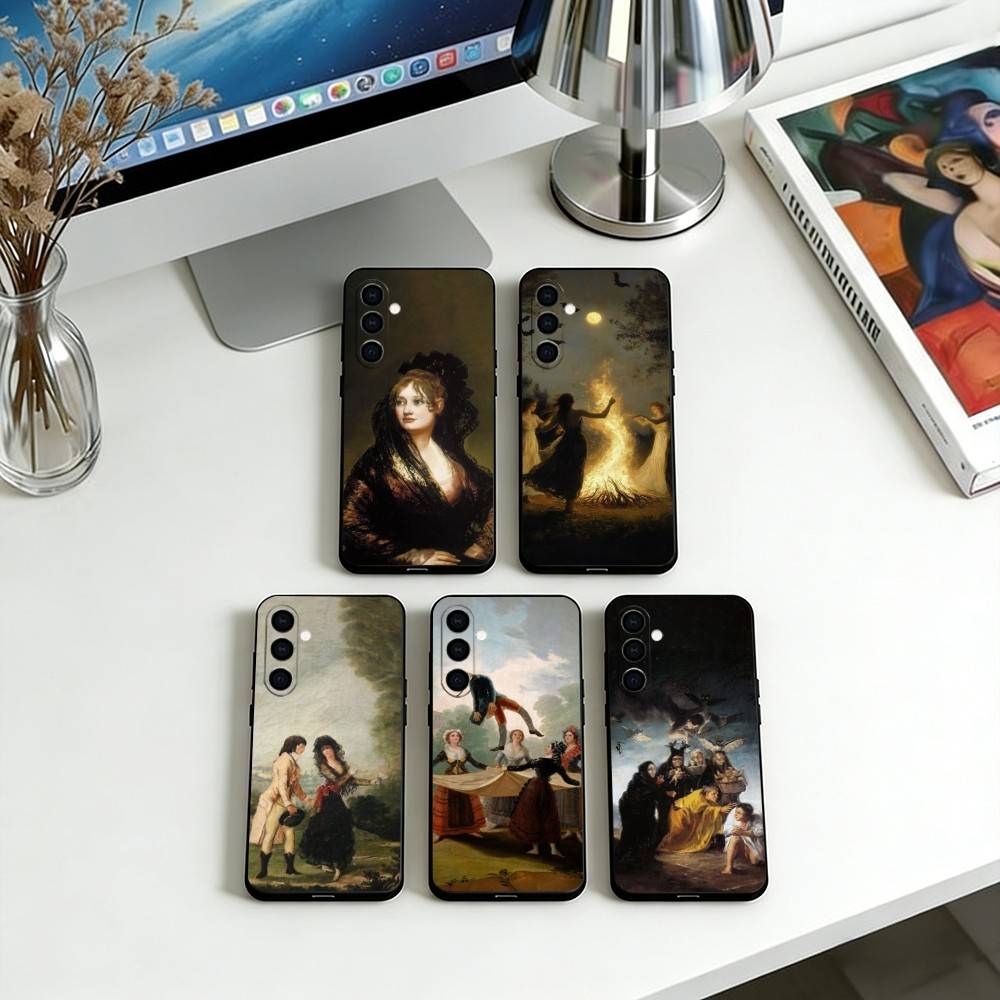 Hiszpania Francisco Goya Etui na telefon z motywem artystycznym Dla Samsung Galaxy A73,A72,A71,A70,A53,A52,A51,Miękki Silikonowy Czarne Pokrowiec