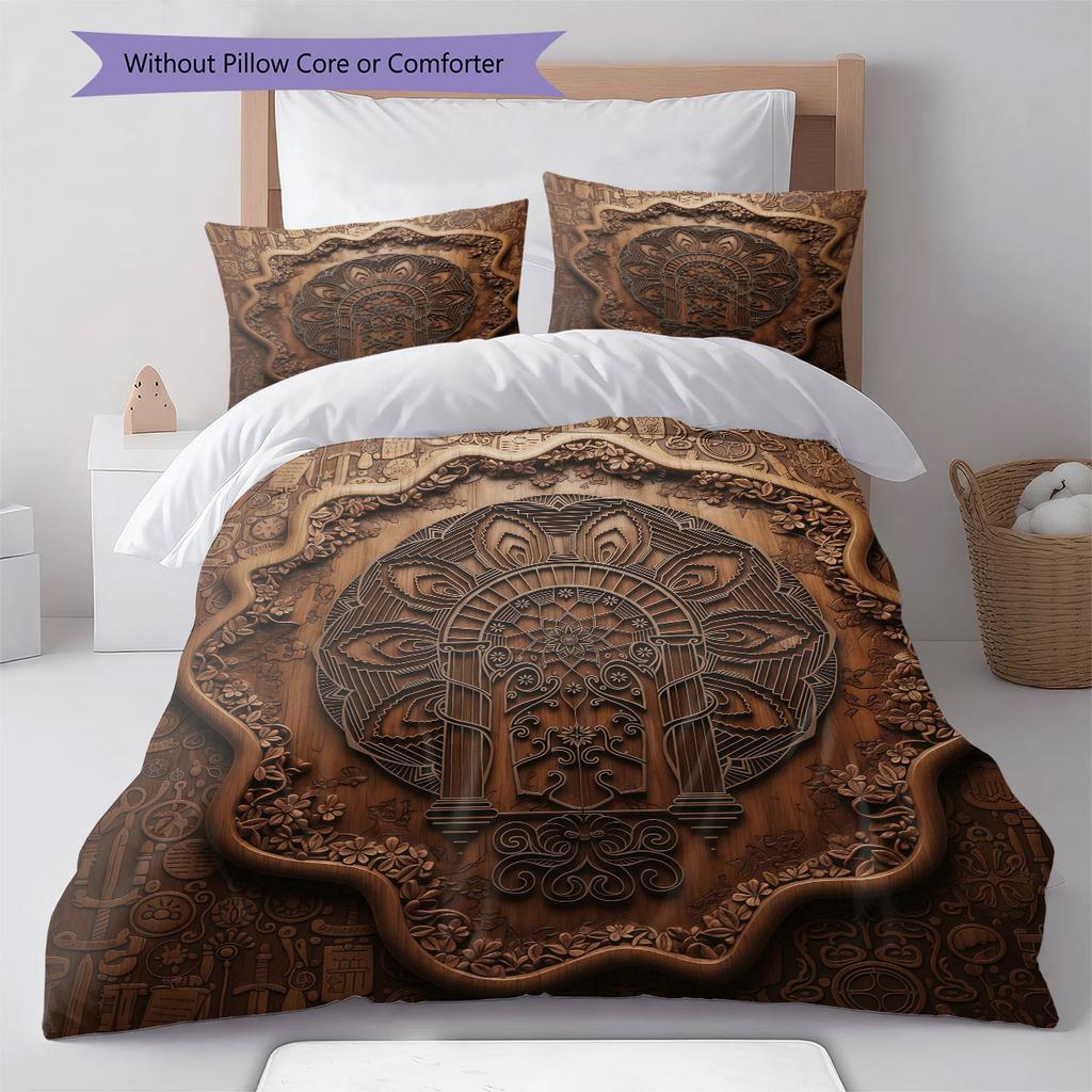 Embossedtotem Pattern Bedding Quilt Set Quilt Cover Pillowcase Home Decoration Birthday Gift (1 * duvet cover + 2 * pillowcase, without core)