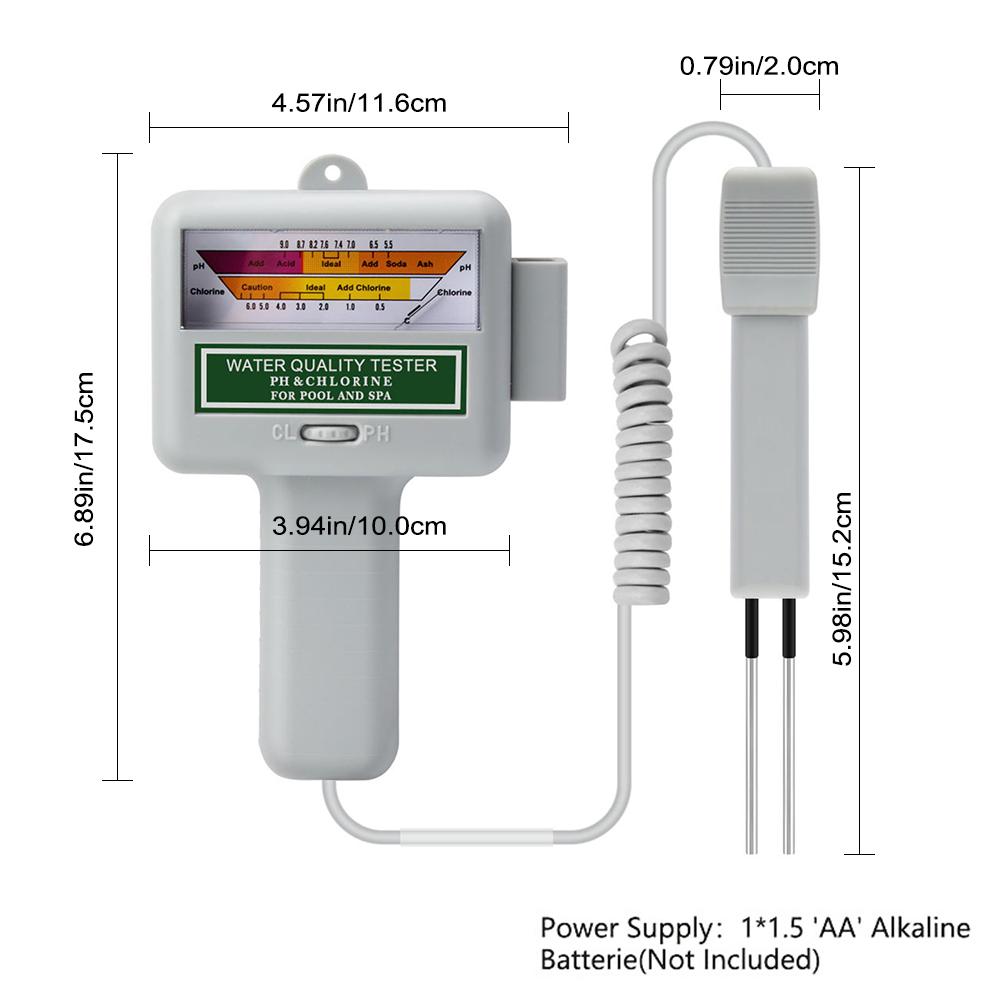 Handy Portable Swimming Pool Ph Meter Water Quality Monitor Ph Cl2 Chlorine Tester