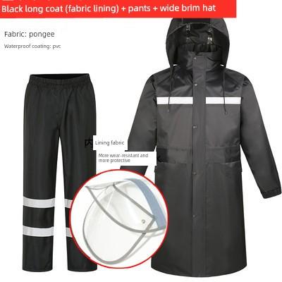 Rainproof Long Reflective Raincoat Adult Breathable Sanitation Property Security Duty Labor Protection Trench Coat Full Body Raincoat
